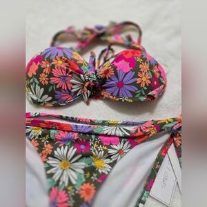 NWT Salt + Cove Multicolor Floral Bikini Large